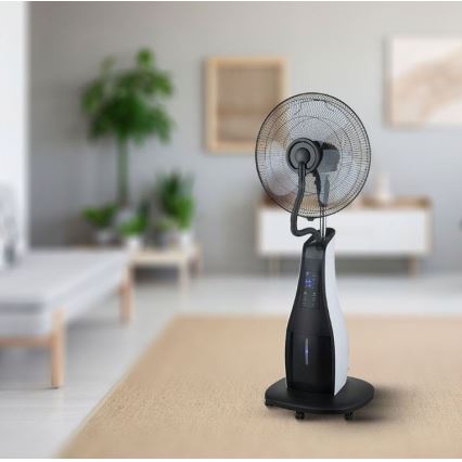 Podni ventilator s raspršivačem vode 80W/230V crna + DU