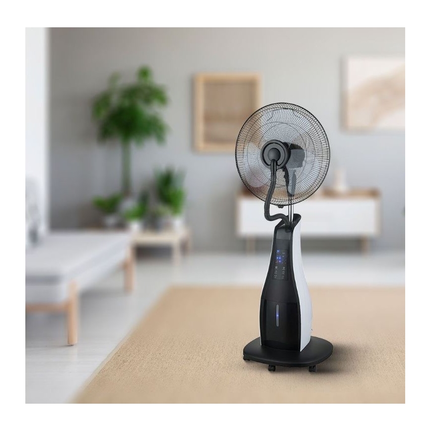Podni ventilator s raspršivačem vode 80W/230V crna + DU