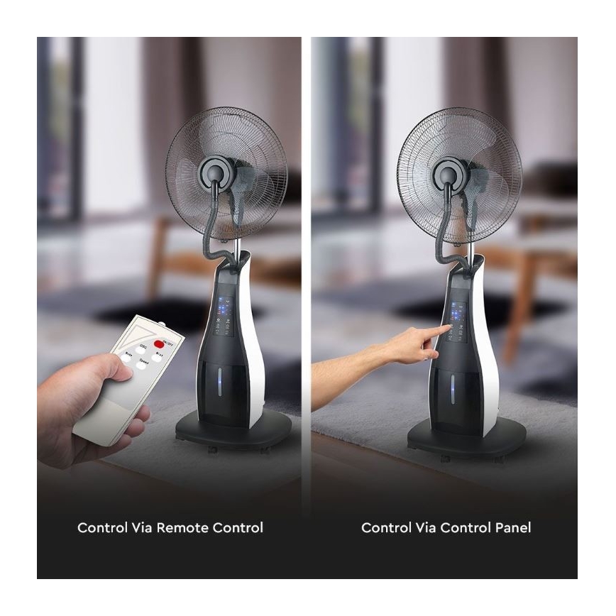 Podni ventilator s raspršivačem vode 80W/230V crna + DU