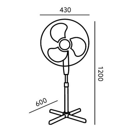 Podni ventilator VIENTO 45W/230V bijela