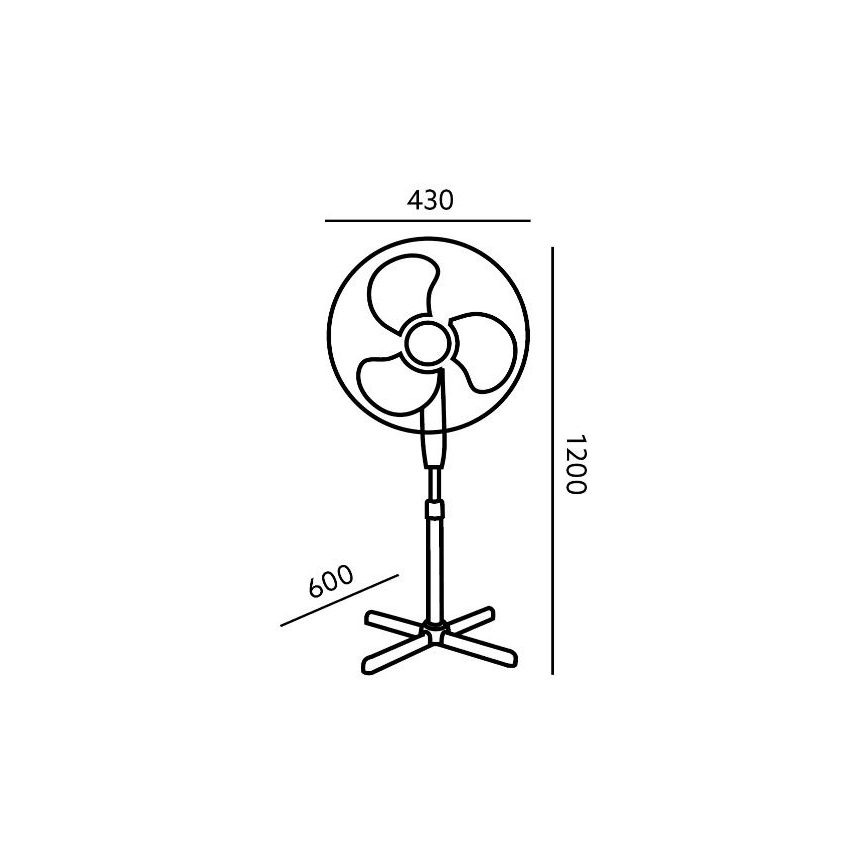 Podni ventilator VIENTO 45W/230V bijela