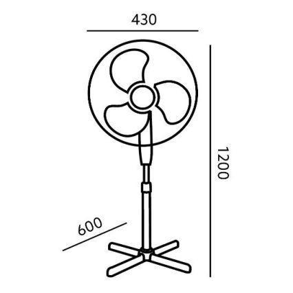 Podni ventilator VIENTO 45W/230V crna