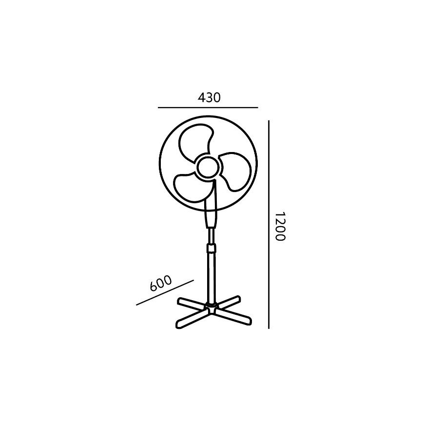 Podni ventilator VIENTO 45W/230V crna