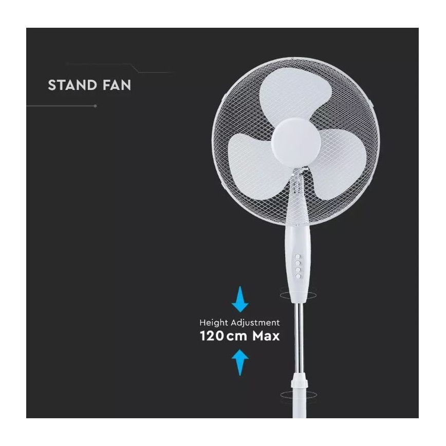Podni ventilator Ø 41 cm 40W/230V bijela