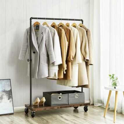 Pokretna stajaća vješalica LINEA smeđa/crna