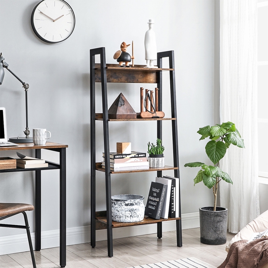 Polica za knjige NAVARO smeđa/crna