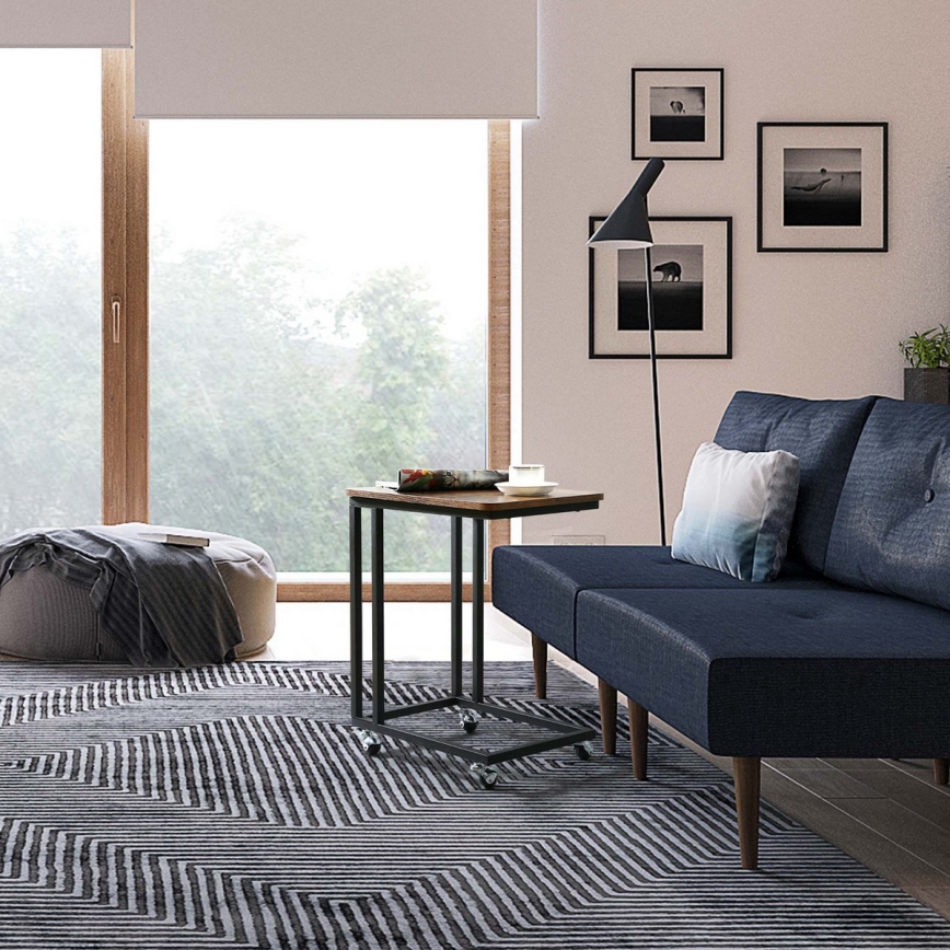 Pomični pomoćni stolić ELDUR, smeđi/crni