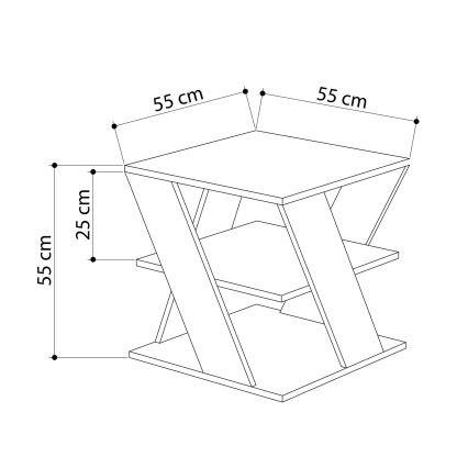Pomoćni stolić CYCLO 55x55 cm bijela