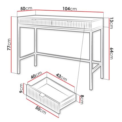 Pomoćni stolić NOVA 77x104 cm bijela/crna