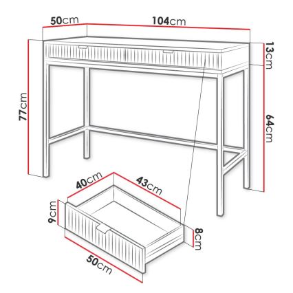 Pomoćni stolić NOVA 77x104 cm crna