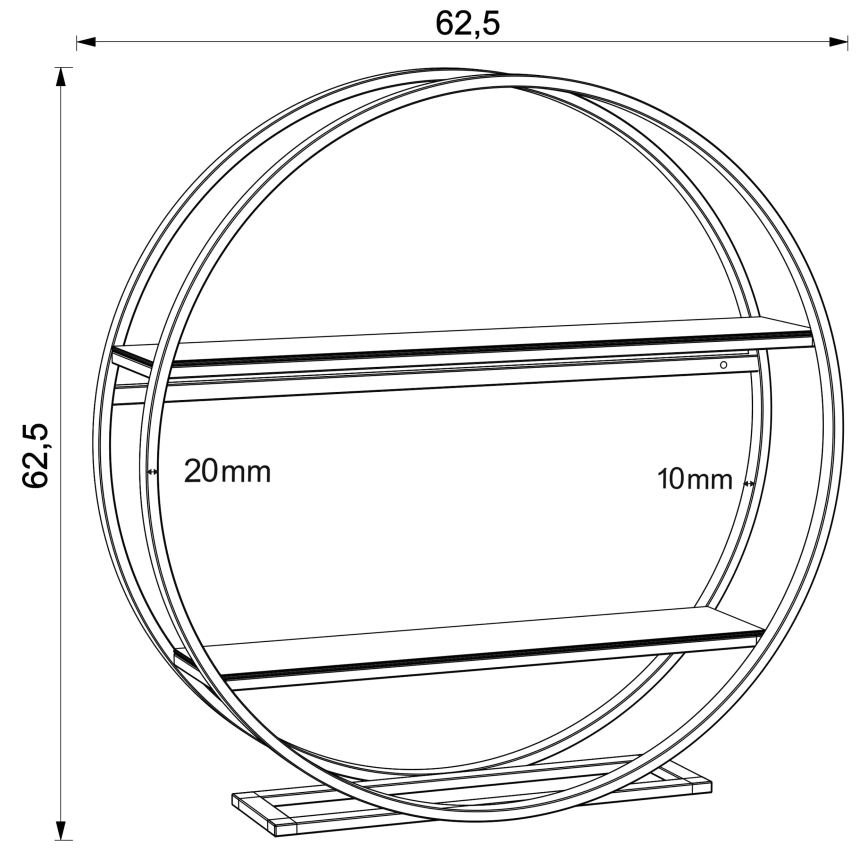 Pomoćni stolić SHELF pr. 62,5 cm hrast