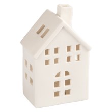 Porculanska kućica za svijeću 14,5 cm bijela