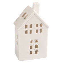 Porculanska kućica za svijeću 19,4 cm bijela