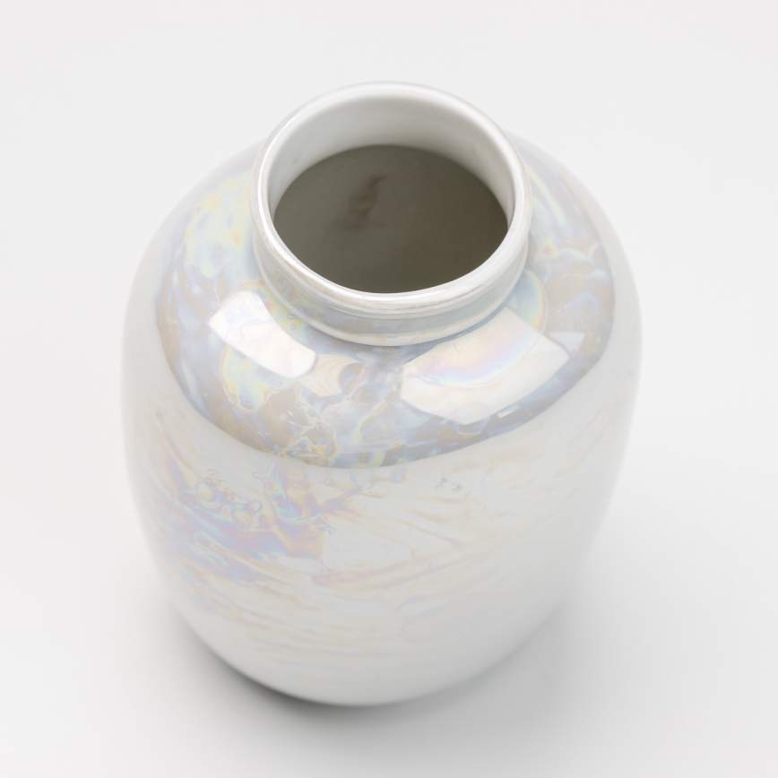 Porculanska vaza 12,5x9 cm sedefasta bijela
