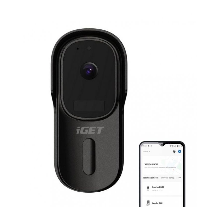 Portafon sa senzorom pokreta Full HD 1080p 5200 mAh IP65 Wi-Fi crna