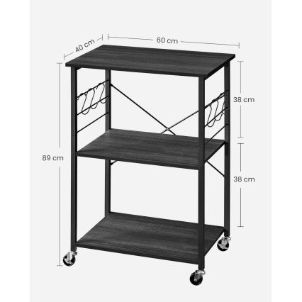 Poslužni stolić MARGE, crni