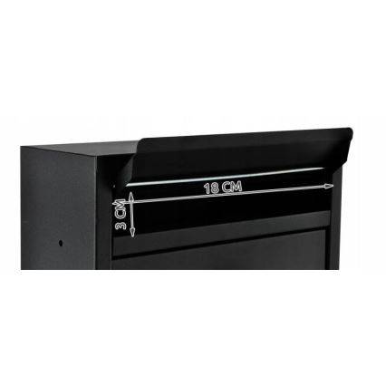 Poštanski sandučić 21,7x32 cm crne boje