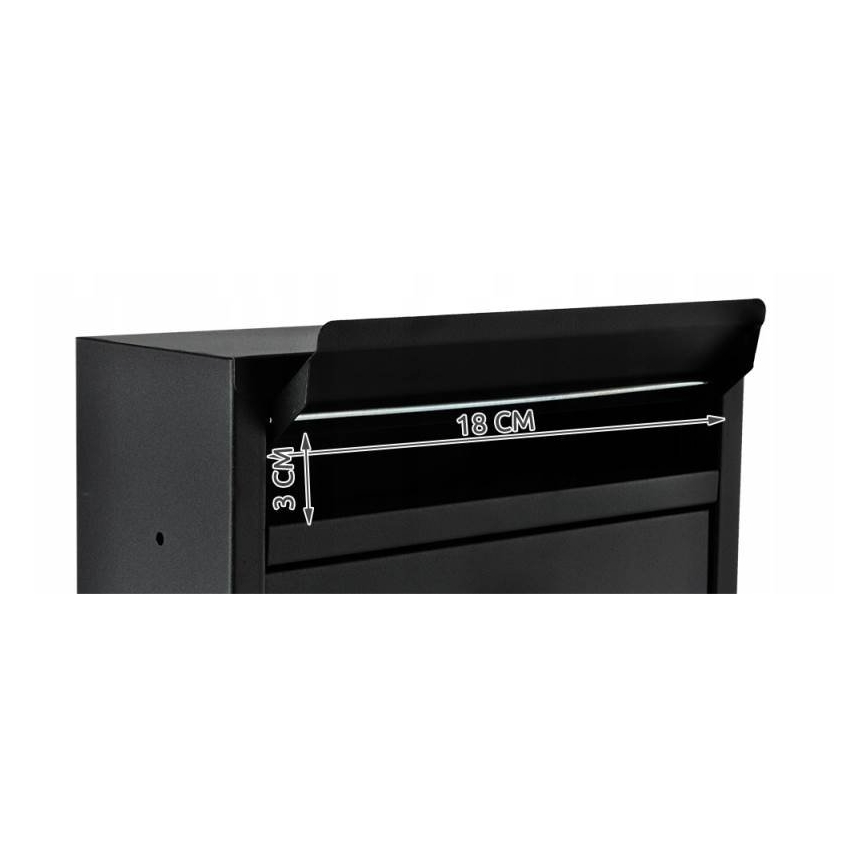 Poštanski sandučić 21,7x32 cm crne boje