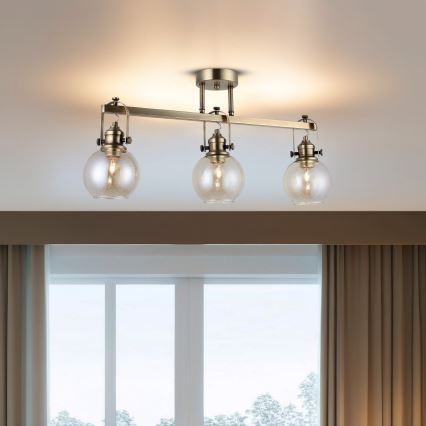 Površinski montiran luster POLINO 3xE27/40W/230V brončani