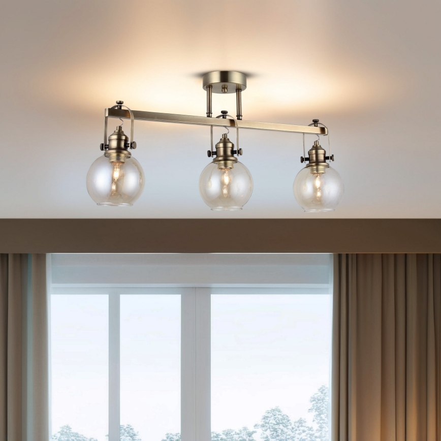 Površinski montiran luster POLINO 3xE27/40W/230V brončani