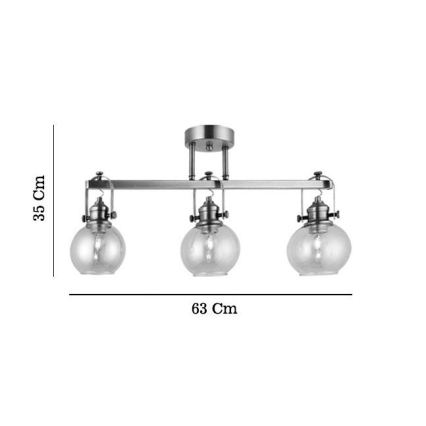 Površinski montiran luster POLINO 3xE27/40W/230V brončani