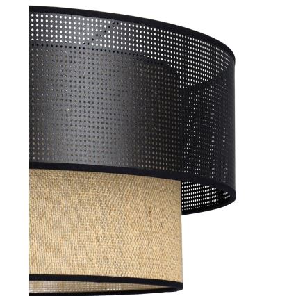 Površinski montiran stropni luster BORHO 1xE27/60W/230V crna/juta