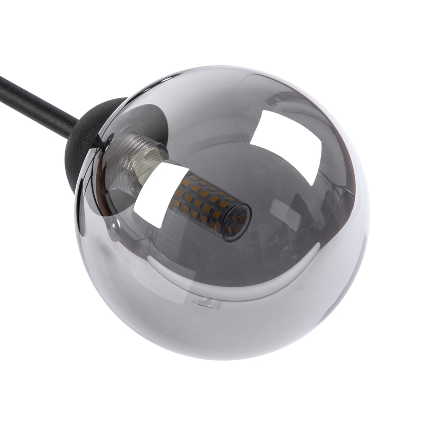 Površinski montiran stropni luster OBSIDIAN 4xG9/10W/230V crna/zadimljeno siva