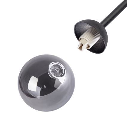 Površinski montiran stropni luster OBSIDIAN 4xG9/10W/230V crna/zadimljeno siva