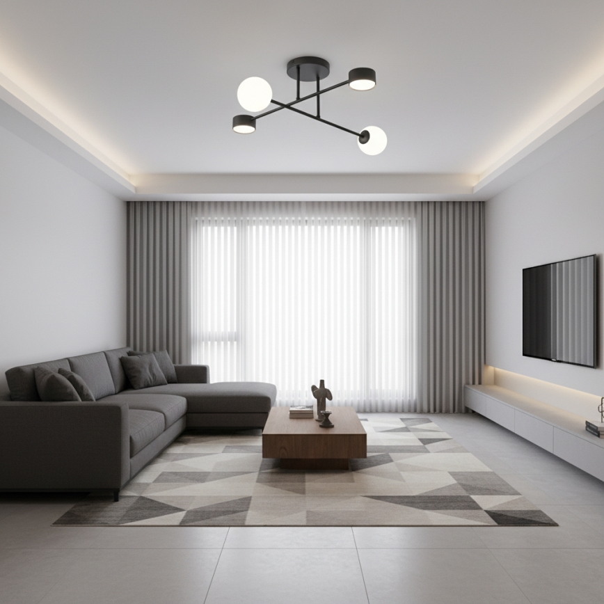 Površinski montirana stropna svjetiljka HOLON 2xG9/8W/230V + 2xGX53/12W crna