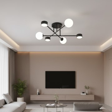 Površinski montirana stropna svjetiljka HOLON 3xG9/8W/230V + 3xGX53/12W crna