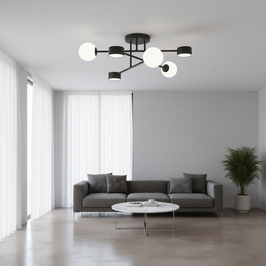 Površinski montirana stropna svjetiljka HOLON 3xG9/8W/230V + 3xGX53/12W crna