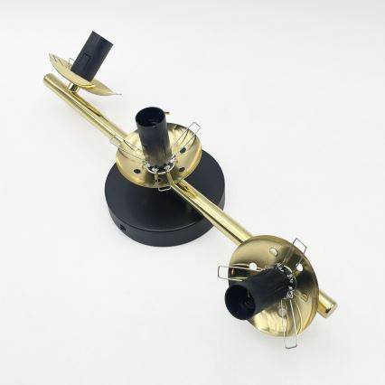 Površinski montirani luster AURIS 3xE14/15W/230V zlatni/dimno-crni/bež