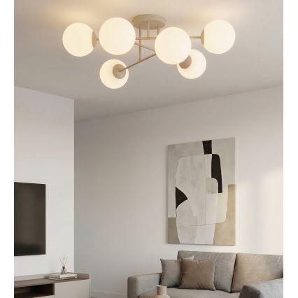 Površinski montirani luster ROMA 6xE14/10W/230V bež