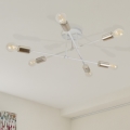 Površinski montirani stropni luster CAMBRIDGE 6xE27/15W/230V mesing/bijela
