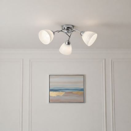 Površinski montirani stropni luster CLARA 3xE27/15W/230V, sjajni krom
