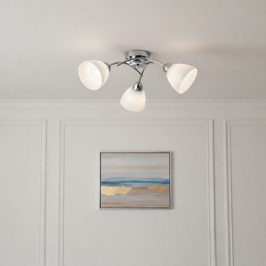 Površinski montirani stropni luster CLARA 3xE27/15W/230V, sjajni krom