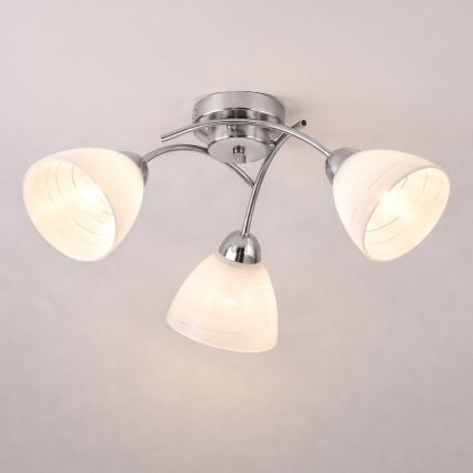 Površinski montirani stropni luster CLARA 3xE27/15W/230V, sjajni krom