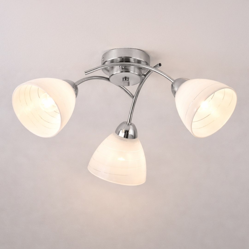 Površinski montirani stropni luster CLARA 3xE27/15W/230V, sjajni krom