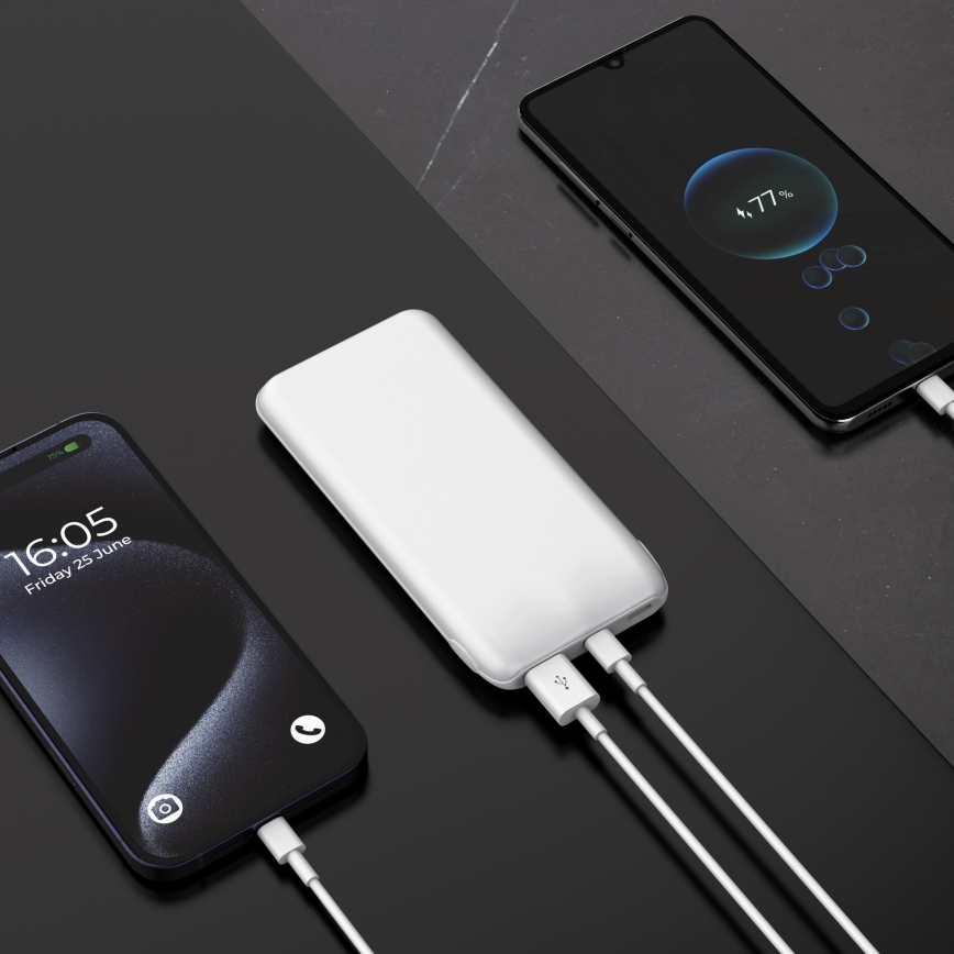 Power Bank 10000 mAh 10W Power Delivery 2xUSB-C + 1xUSB-A bijela