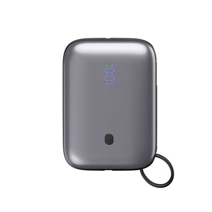 Power Bank 10000 mAh 20W Power Delivery kompaktni s ugrađenim USB-C kabelom za namatanje 1m crna