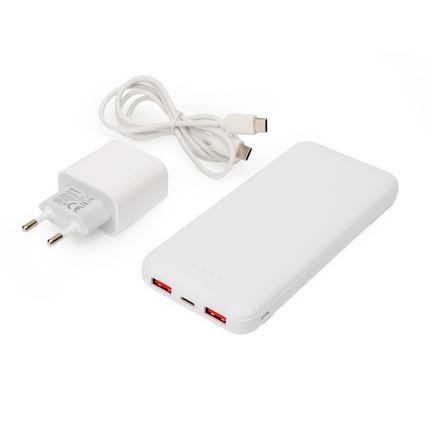 Power Bank 10000 mAh + adapter 20W Power Delivery + USB-C/USB-C kabel 1m bijela