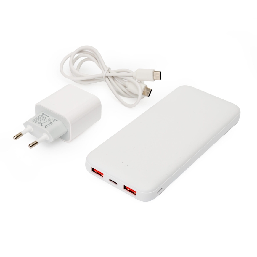 Power Bank 10000 mAh + adapter 20W Power Delivery + USB-C/USB-C kabel 1m bijela