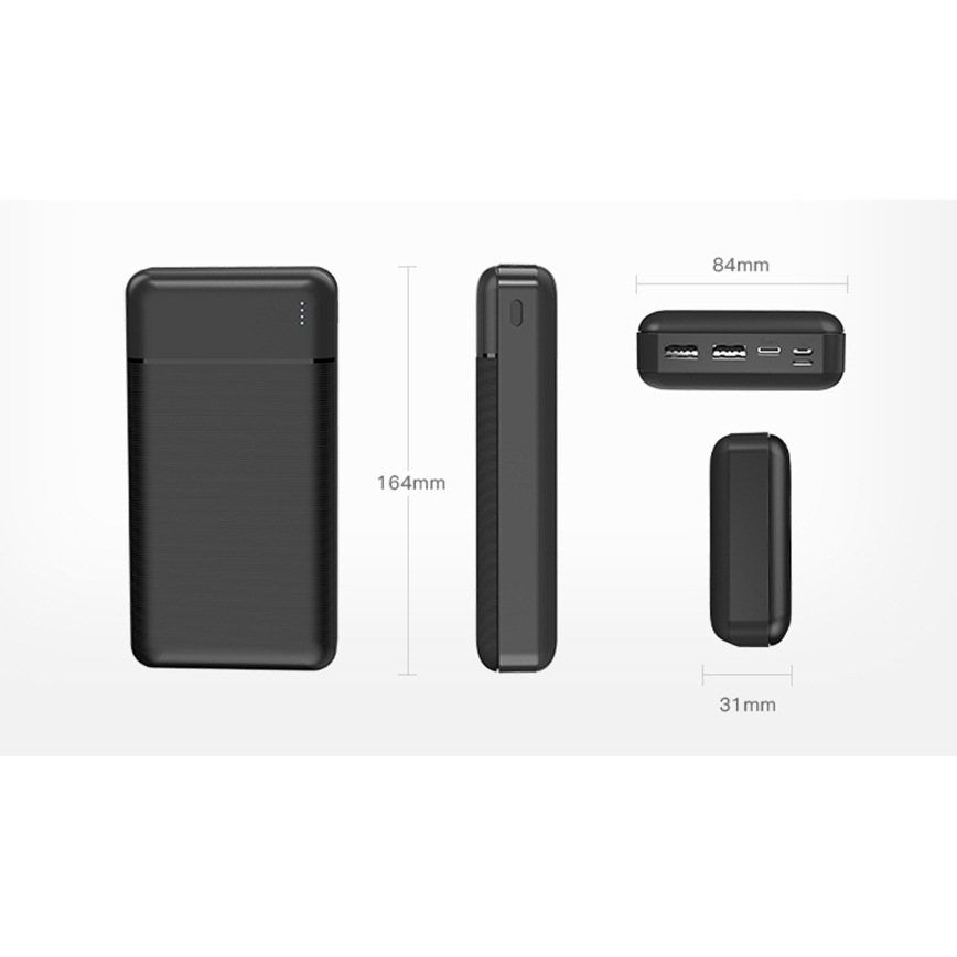 Power Bank 30000 mAh 3,7V crna