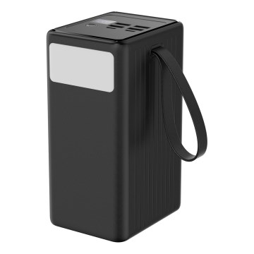 Power Bank 70000 mAh 20W Power Delivery 4xUSB-A + 2xUSB-C s LED baterijskom svjetiljkom i USB-C kabelom 1m crna