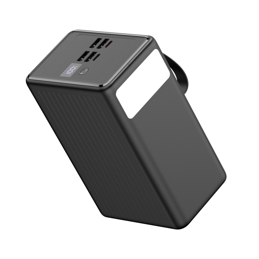 Power Bank 80000 mAh 20W Power Delivery 4xUSB-A + 2xUSB-C s LED baterijskom svjetiljkom i USB-C kabelom 1m crna