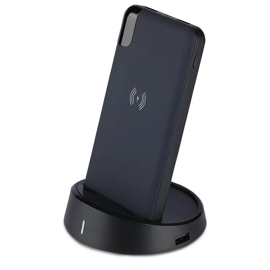 Power Bank 8000mAh/3,7V s bežičnim punjenjem i dok stanicom plava