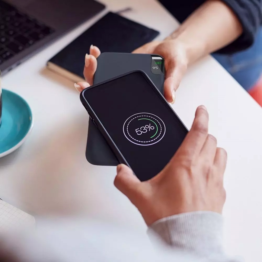 Power Bank 8000mAh/3,7V s bežičnim punjenjem i dok stanicom plava