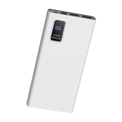 Power Bank s LED zaslonom Power Delivery 10000 mAh 3,7V bijela