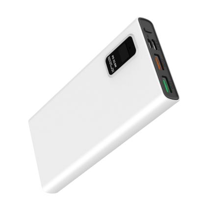 Power Bank s LED zaslonom Power Delivery 10000 mAh 3,7V bijela