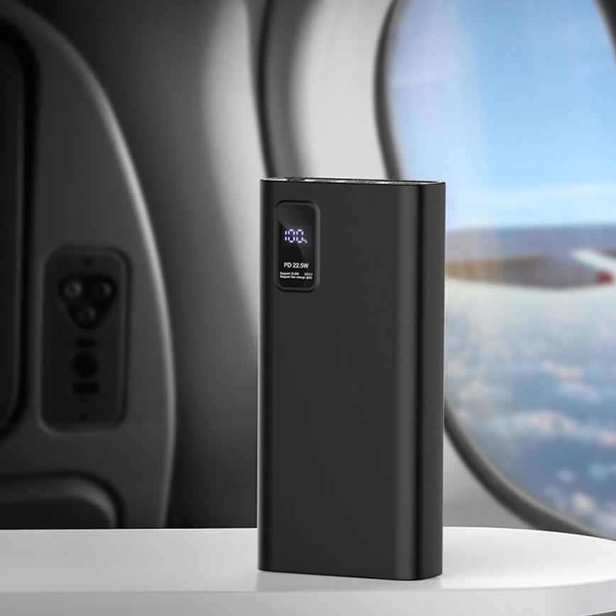 Power Bank s LED zaslonom Power Delivery 20000 mAh 3,7V crna